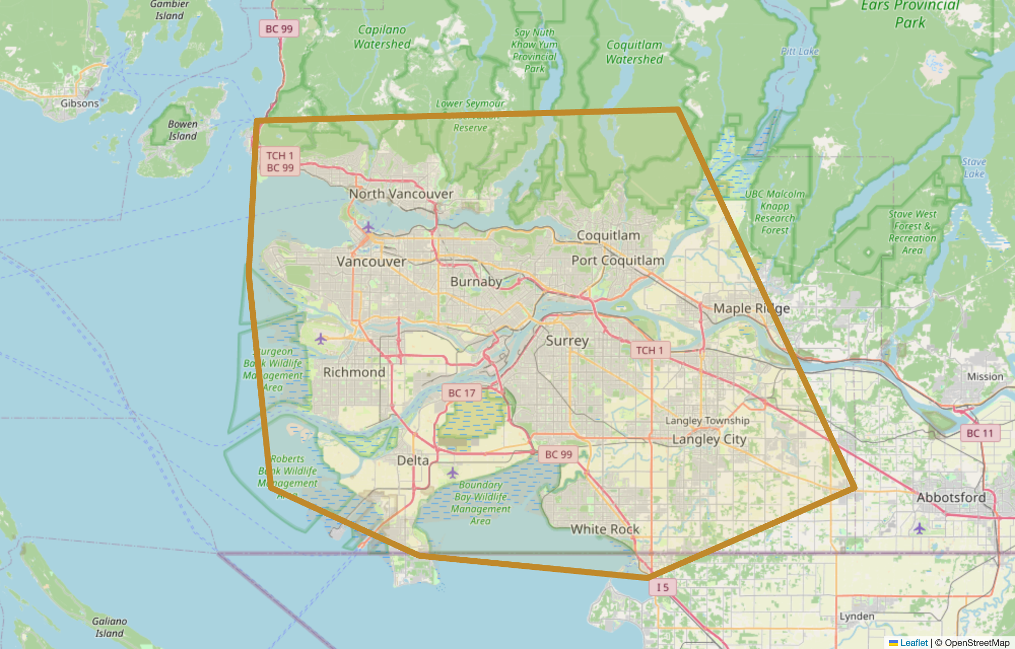 Lux Lab service area, Vancouver & the Lower Mainland
